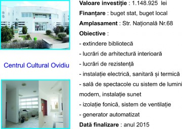 Primăria Ovidiu a început modernizarea Centrului Cultural